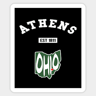 😼 Athens Ohio Strong, Buckeye State Map, Est 1811, City Pride Sticker